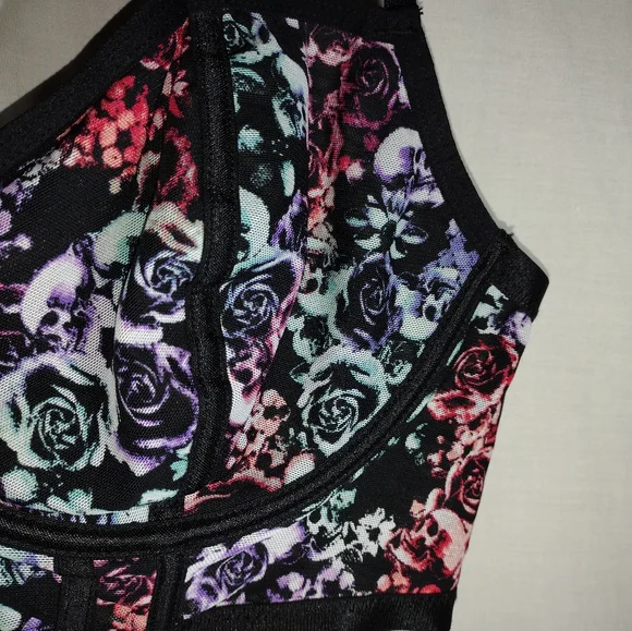 Skull & Roses Mesh Bra NWOT fr Torrid NEW - Picture 4 of 11